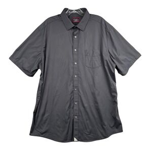 UNTUCKit Girond SS Button Down Shirt Men's X-Large Tall Black Nylon Elastane